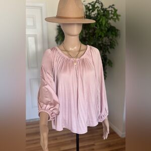 Express Dust Rose Pleated Blouse |XL|
